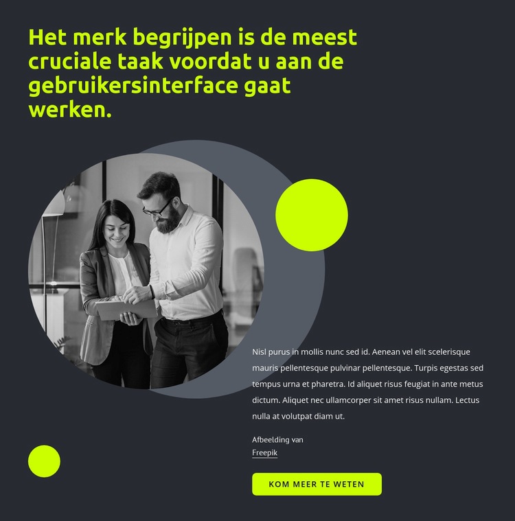 Gebruikersinterfaceontwerp Website Builder-sjablonen