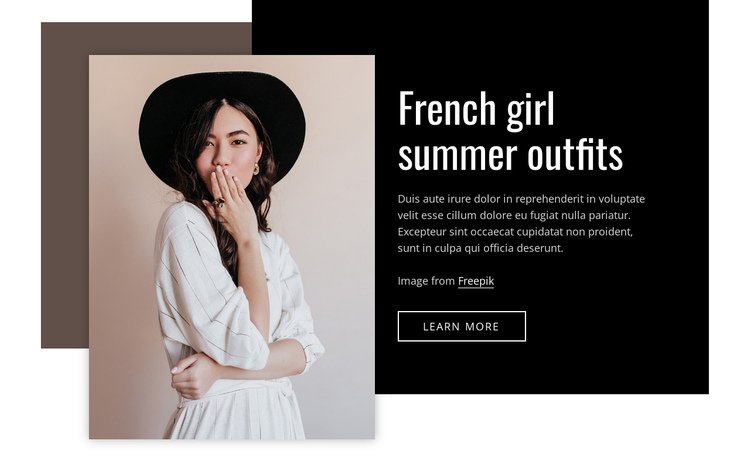 French girl summer outfits One Page Template