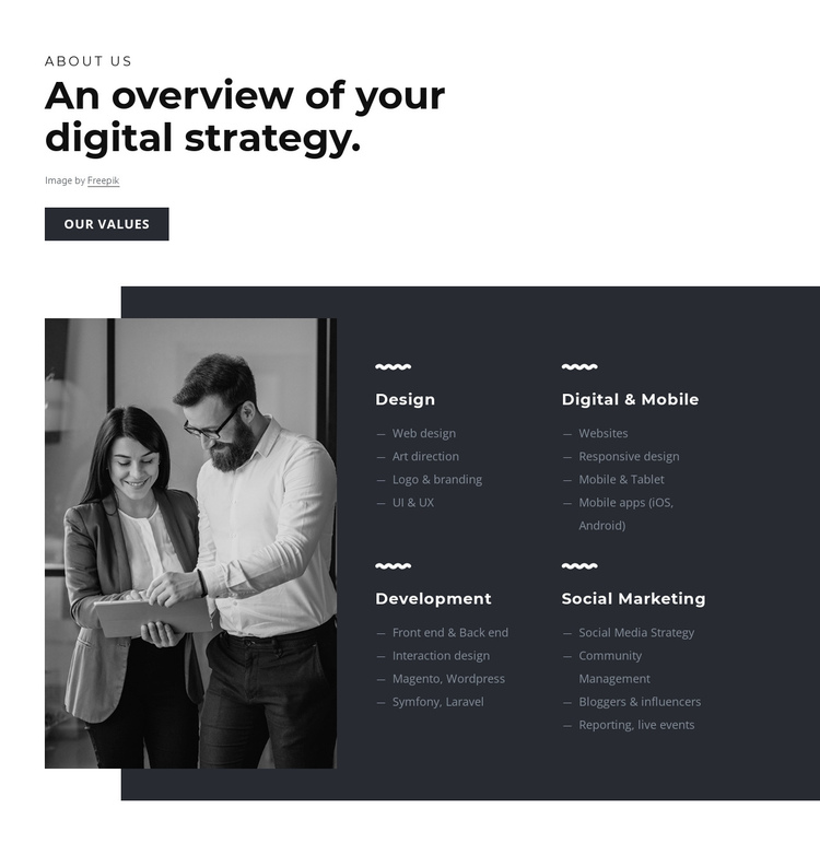 Develop innovative strategies One Page Template