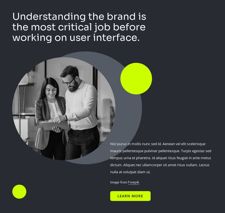 User interface design One Page Template