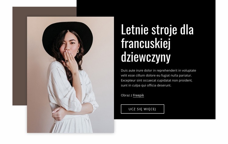 Letnie stroje dla francuskiej dziewczyny Makieta strony internetowej