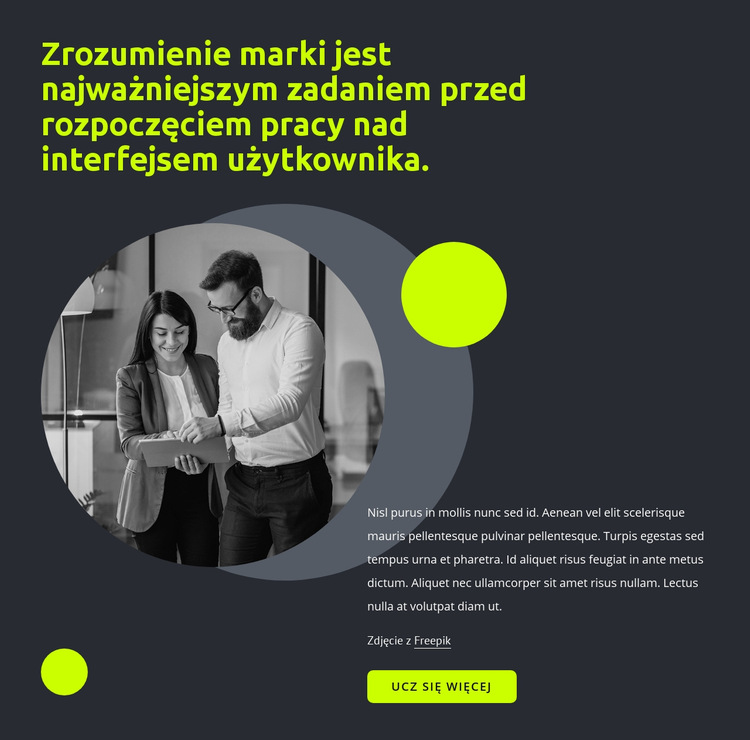 Projekt interfejsu użytkownika Szablon witryny sieci Web