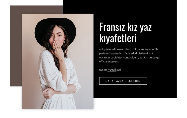 Fransız kız yaz kıyafetleri Html Web Sitesi Oluşturucu