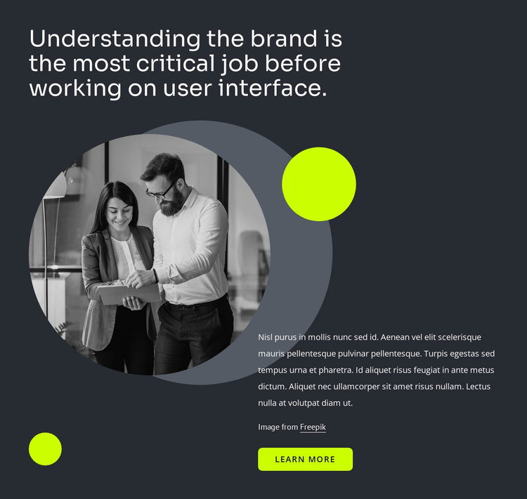 User interface design Website Template