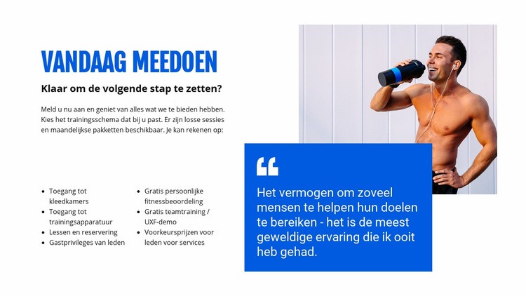 Persoonlijke trainingsservice Website mockup