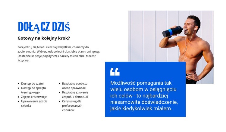 Usługa treningu personalnego Szablon HTML