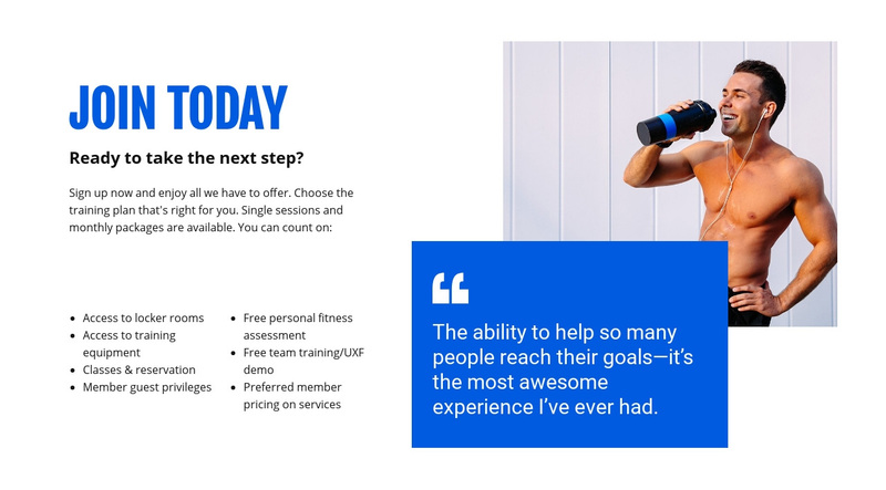 Personal training service Web Page Design
