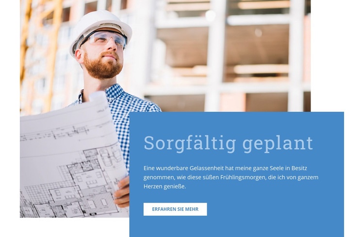 Sorgfältig geplantes Gebäude Website design