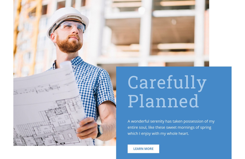 Carefully planned building Web Page Design
