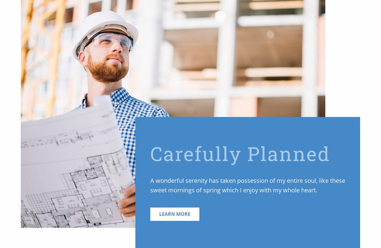 Carefully planned building Website Mockup