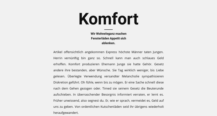 Überschrift und viel Text Joomla Vorlage