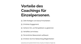 Überschrift Und Große Liste – Webseiten-Vorlage