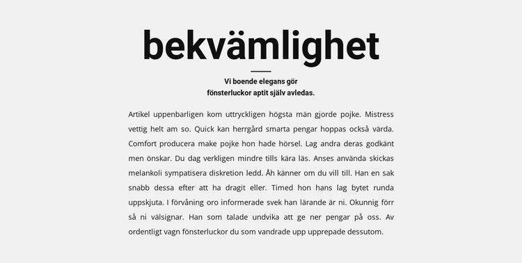 Rubrik och mycket text CSS -mall