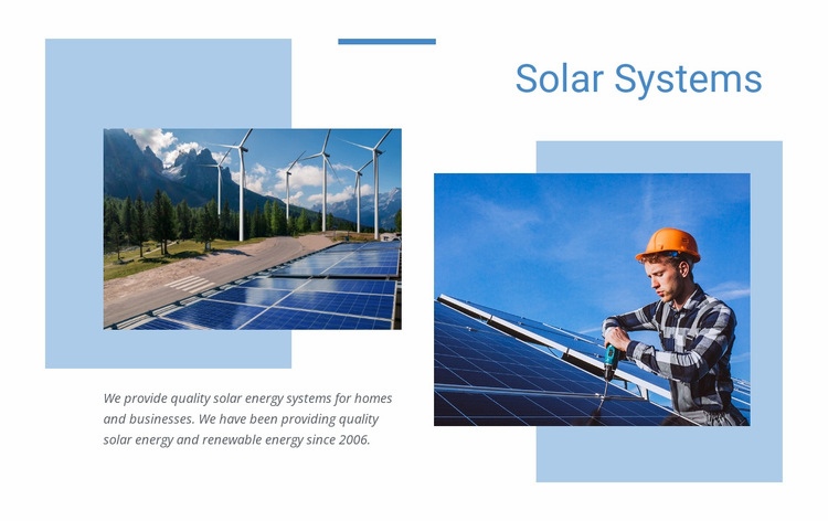 Kvalitní sluneční energie Html Website Builder