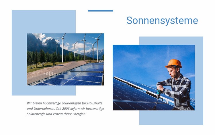 Hochwertige Solarenergie Website Builder-Vorlagen