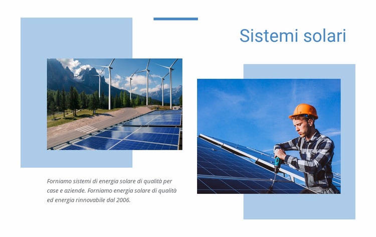 Energia solare di qualità Modello di sito Web