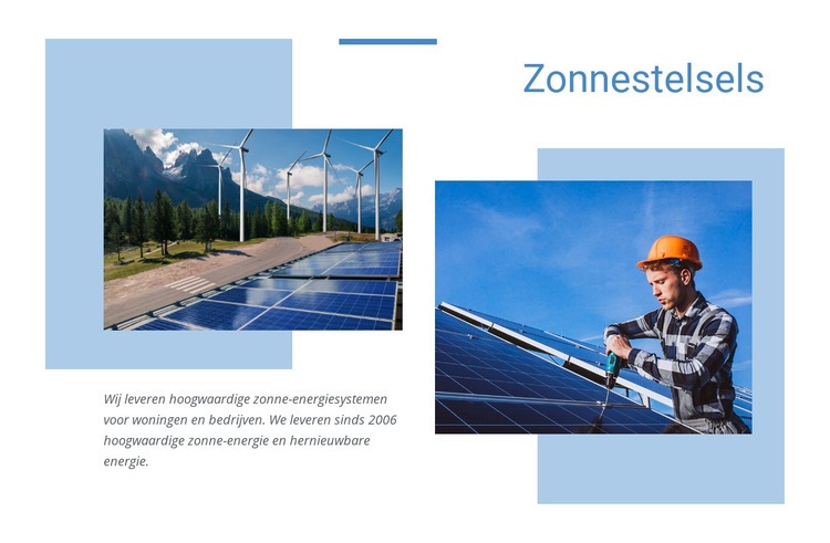 Kwaliteit zonne-energie Website ontwerp