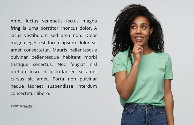 Menina e texto Modelo HTML5