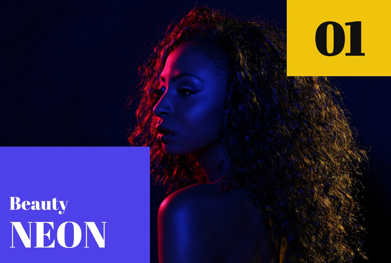 Beauty and fashion neon Web Page Design