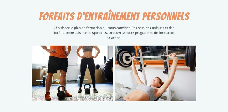 Forfaits d'entraînement personnels Modèle de site Web