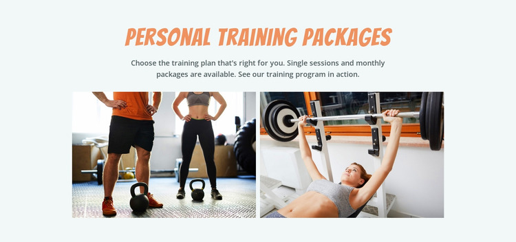 Personal training packages Html Website Builder