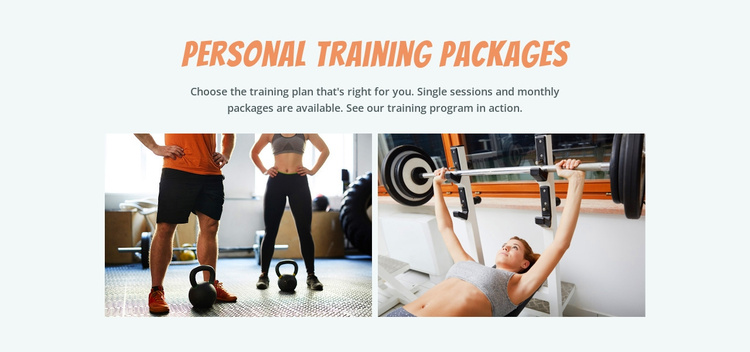 Personal training packages Joomla Template