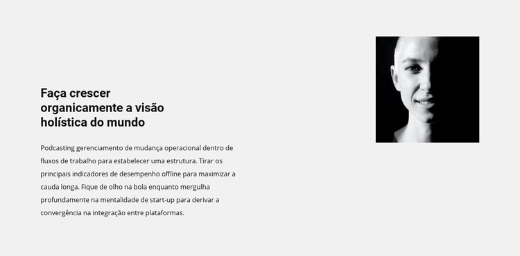 Texto do título e foto Construtor de sites HTML