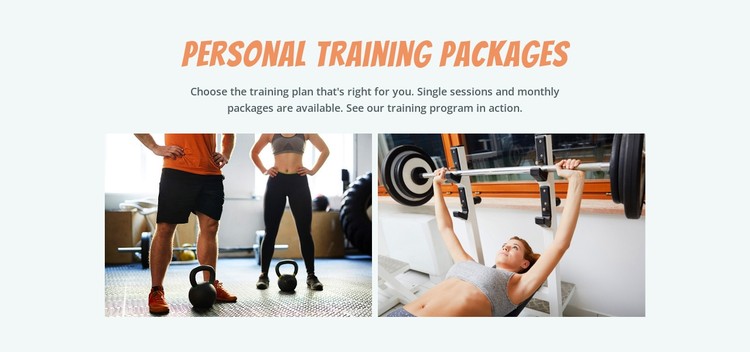 Personal training packages Static Site Generator