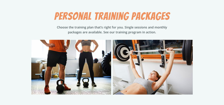 Personal training packages WordPress Website Builder