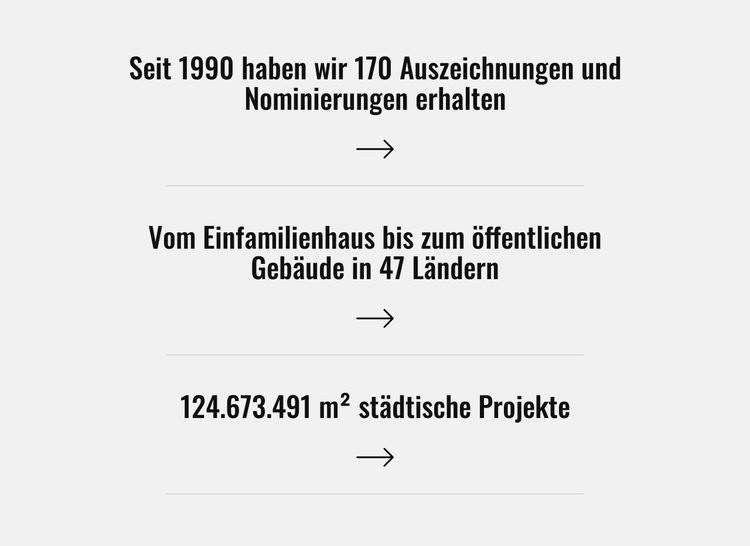 Ein globales Architektur-, Design- und Planungsunternehmen Eine Seitenvorlage