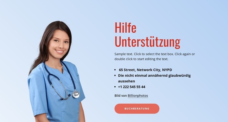 Medizinische Unterstützung HTML Website Builder