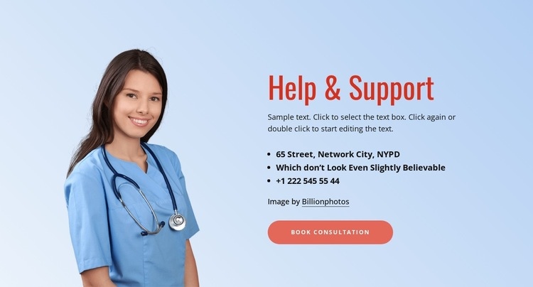 Medical support Elementor Template Alternative