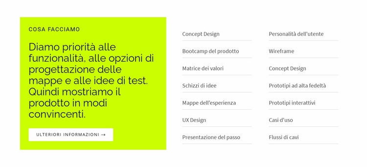 Gruppo e lista Mockup del sito web