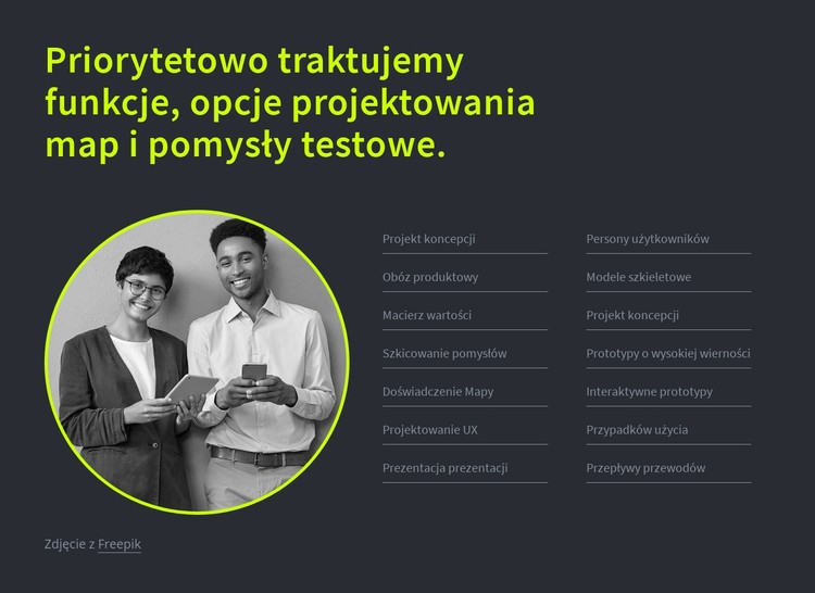 Priorytetowo traktujemy funkcje Szablon CSS