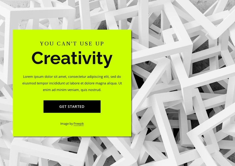 Kreativitet Html webbplatsbyggare