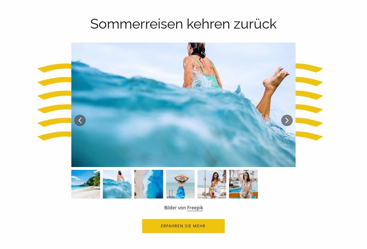 Sommerreisen kehren zurück HTML Website Builder