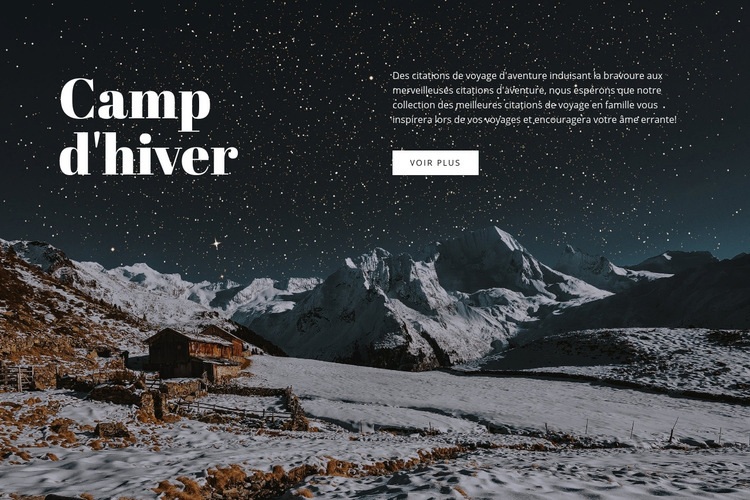 Camp d'hiver Maquette de site Web