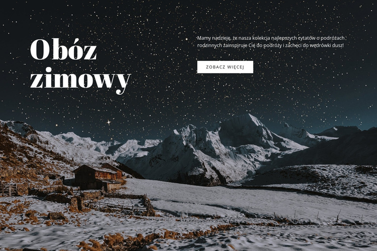 Obóz zimowy Szablon witryny sieci Web