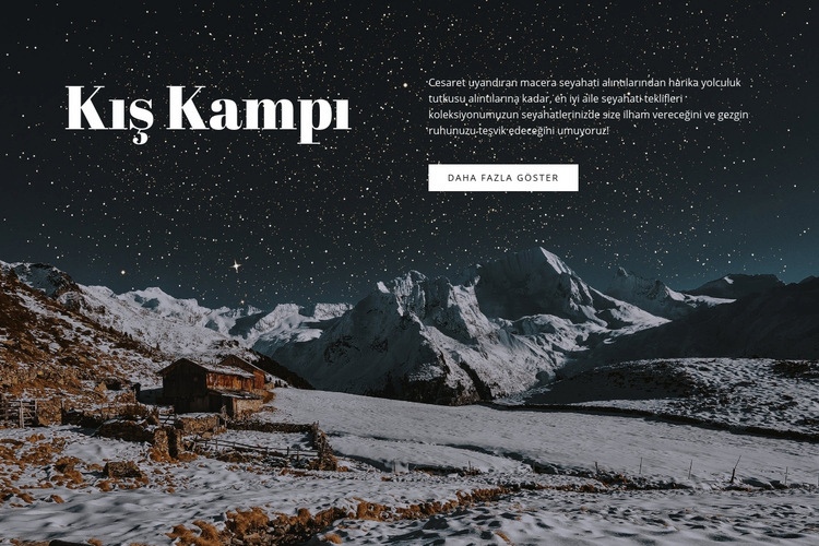 Kış kampı Web sitesi tasarımı