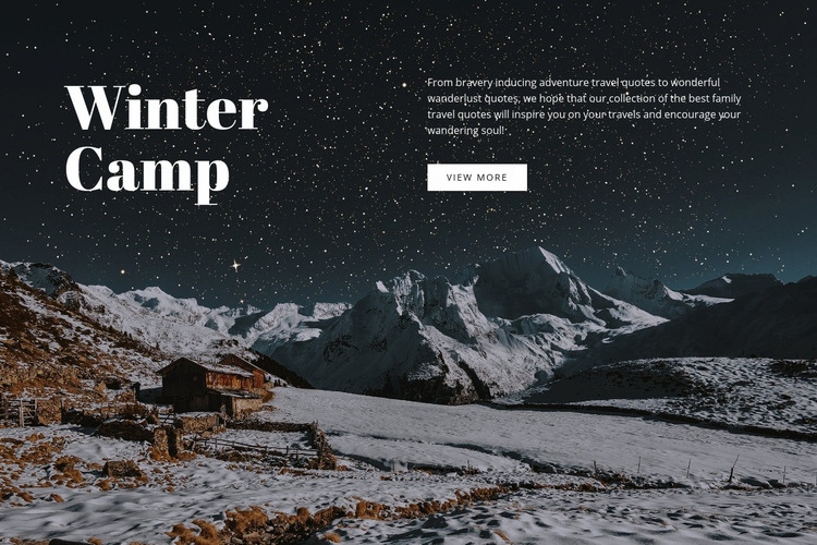 Winter camp  Webflow Template Alternative