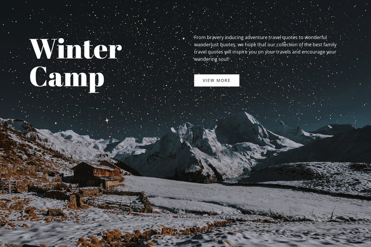Winter camp  Website Mockup