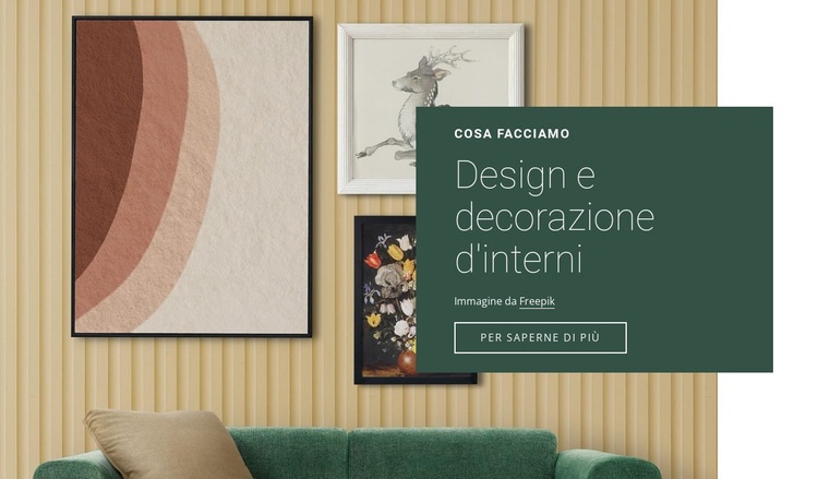Design e decorazione d'interni Mockup del sito web