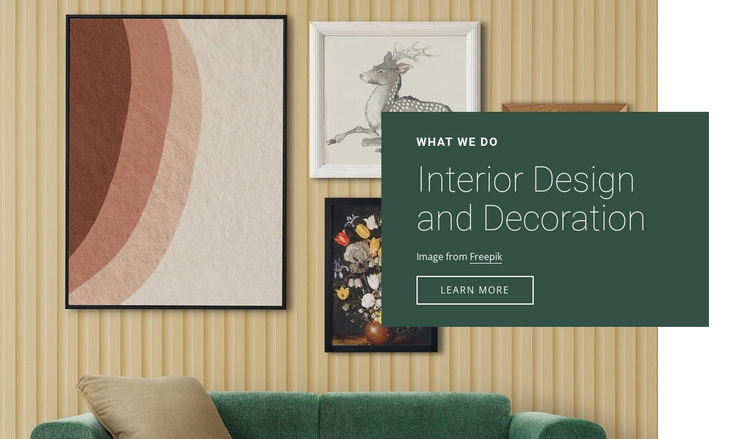 Interior design and decoration Joomla Page Builder