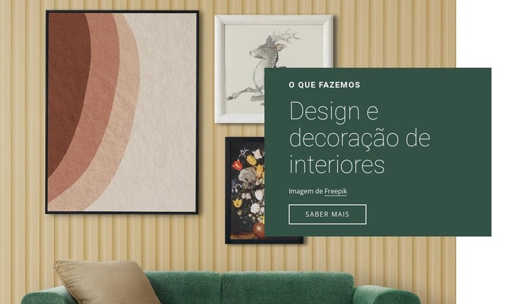 Design e decoração de interiores Maquete do site