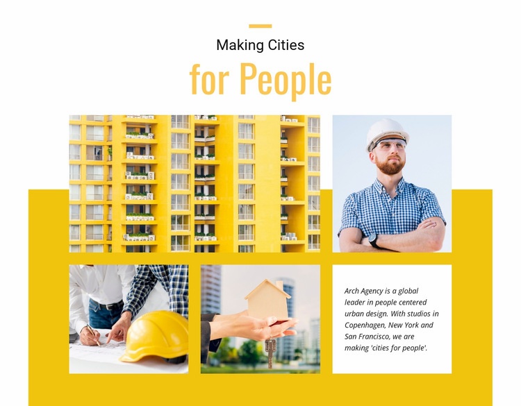 Att göra städer för människor Html webbplatsbyggare