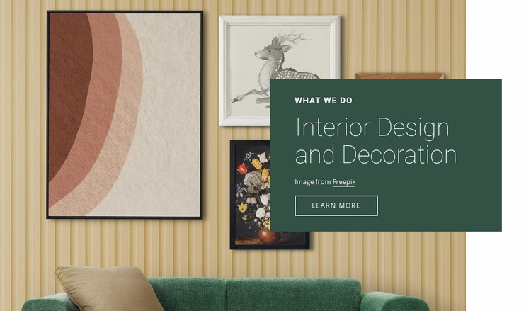 Interior design and decoration Website Mockup