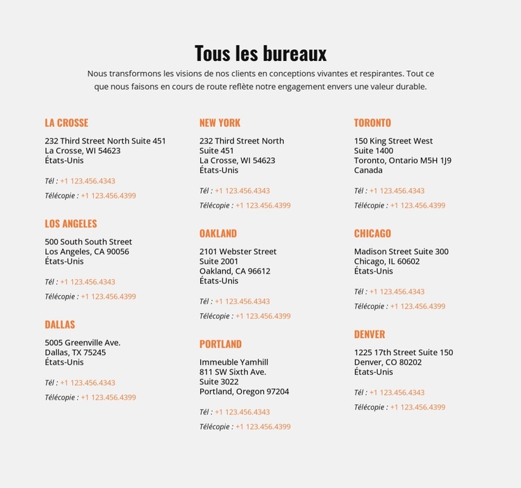 Tous les bureaux Thème WordPress