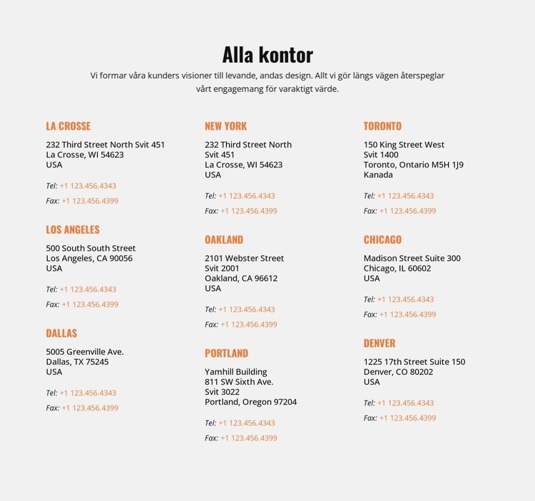 Alla kontor CSS -mall