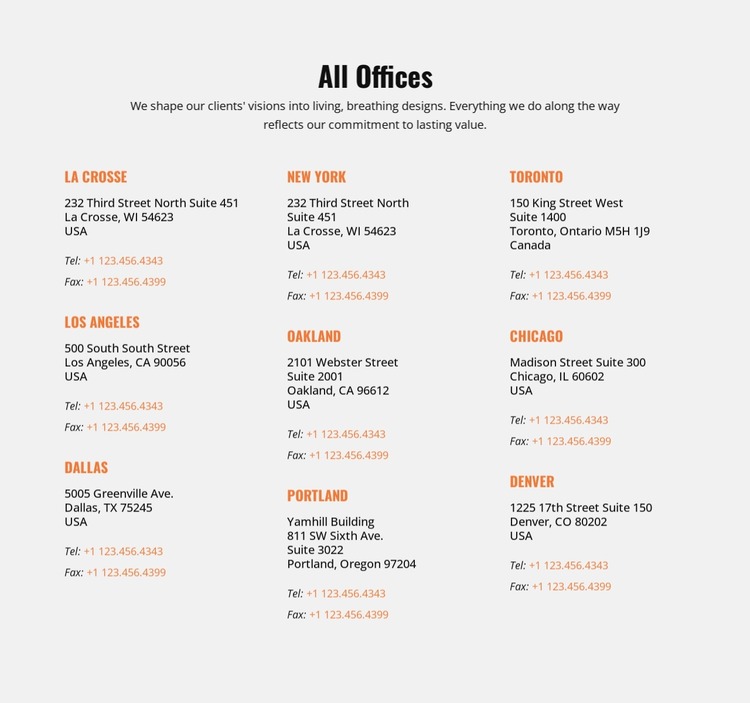 All Offices Website Mockup