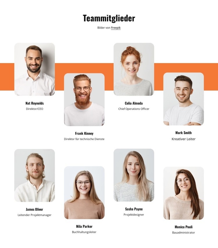 Das Unternehmen sind seine Mitarbeiter, eine erstaunliche Vielfalt an Talenten HTML Website Builder